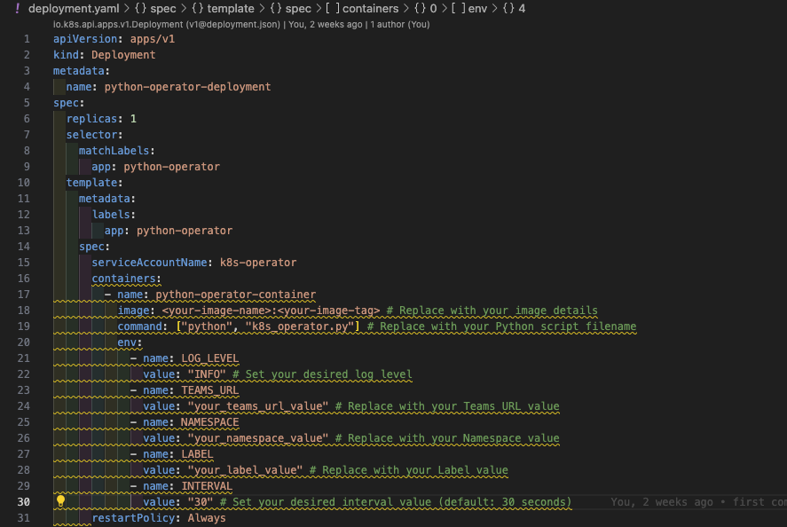 Deploy Kubernetes Operator