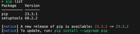 Create pip list