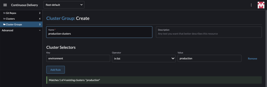 create clustergroup