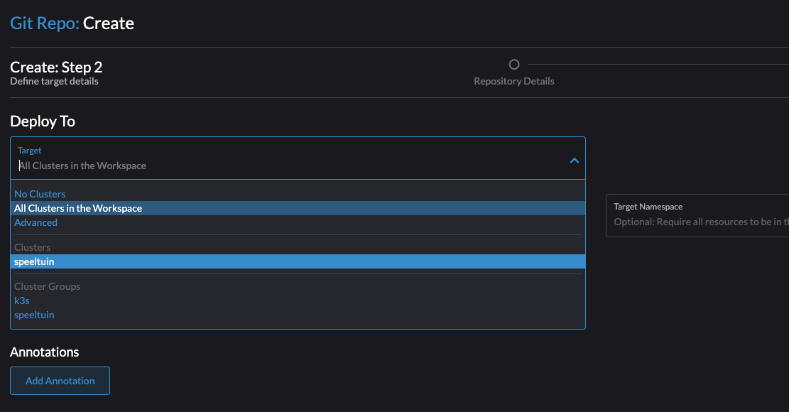 git repo create - step 2