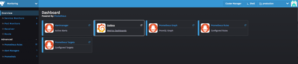 monitoring for prometheus and grafana