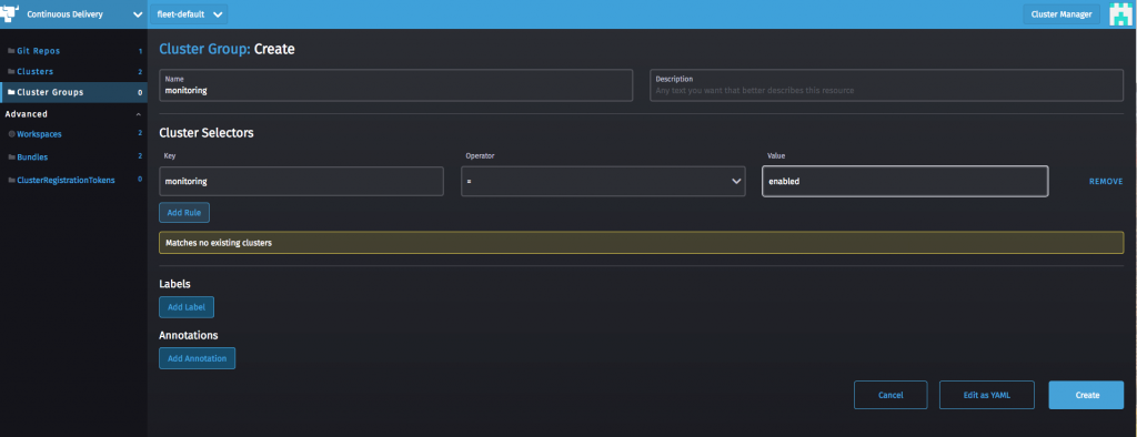 rancher monitoring on clusters