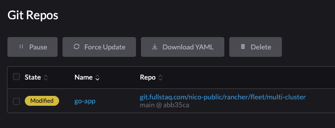 state of repo is modified